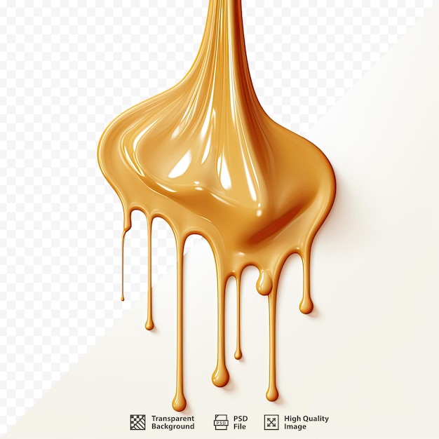 Una imagen de una salsa de caramelo con una imagen de un caramelo.