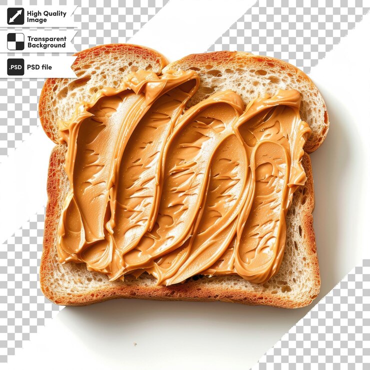 PSD una imagen de un sándwich con la palabra " mantequilla de maní " en ella