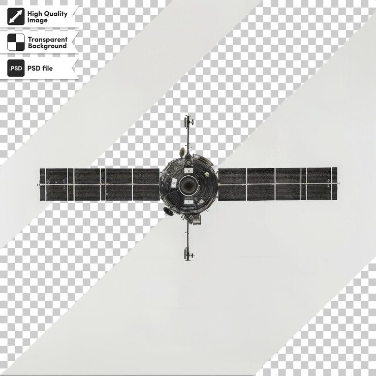 PSD una imagen de un satélite que tiene la palabra "entrar" en él