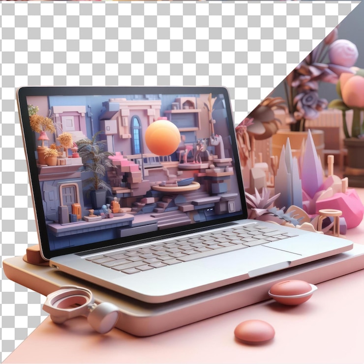 PSD imagen de software de codificación de dibujos animados de programación 3d premium