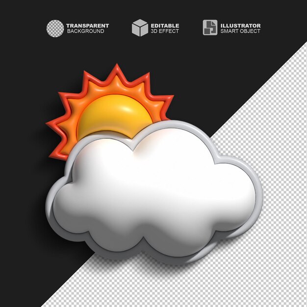 una imagen de un sol y una nube con el sol en ella