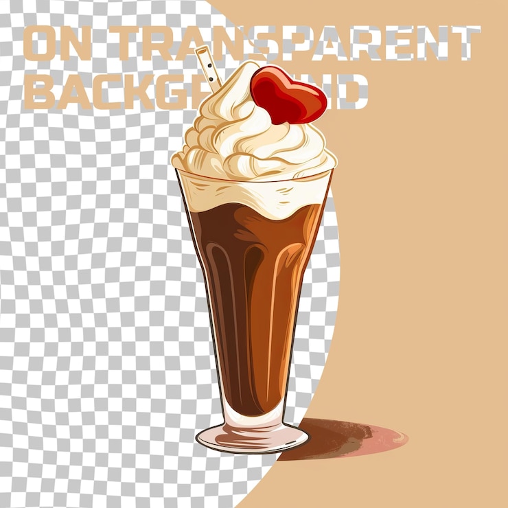 PSD una imagen de una taza de helado de chocolate con una cereza en la parte superior