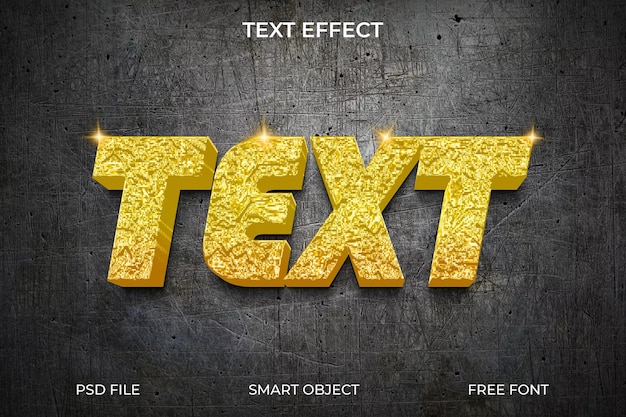 una imagen de un texto amarillo que dice efecto de texto