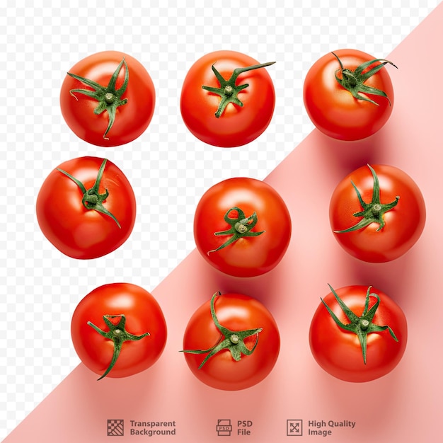 PSD una imagen de tomates con un fondo rojo.