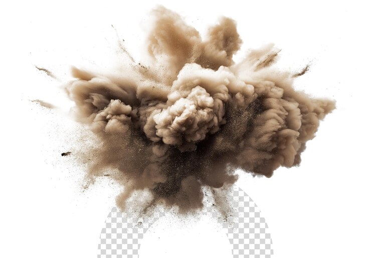 PSD una imagen de una tormenta de polvo con una imagen de una nube de polvo
