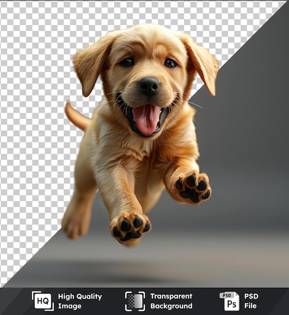 PSD imagen transparente de un cachorro de labrador retriever jugando con orejas flexibles y ojos marrones