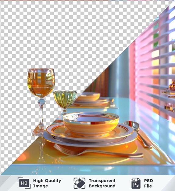 PSD imagen transparente de la cena de jiggs con mesa azul y fondo de colores