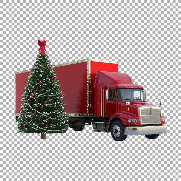 Imagen transparente o PNG del árbol de Navidad y el camión