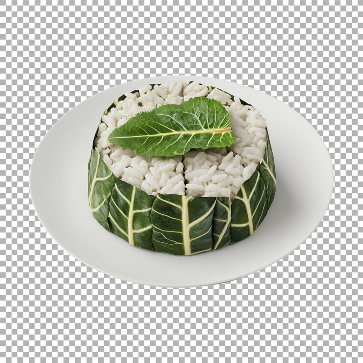 PSD imagen transparente o png de arroz y pollo envueltos en repollo