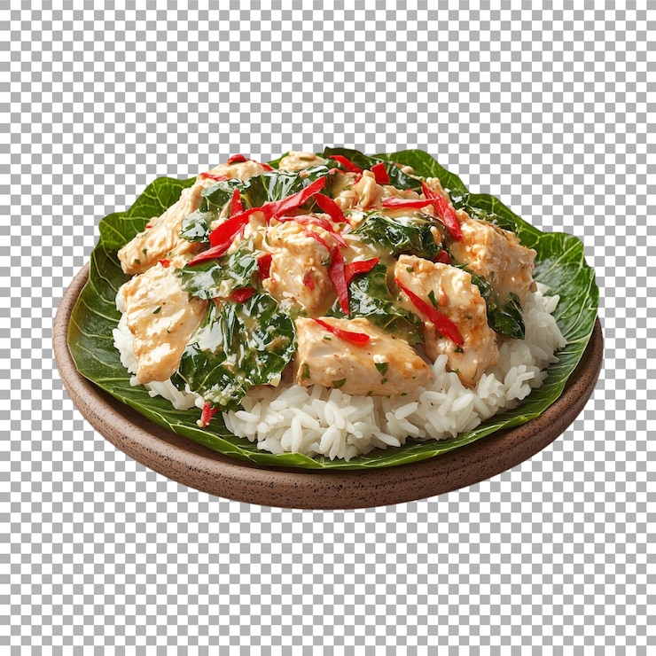 PSD imagen transparente o png de arroz y pollo envueltos en repollo