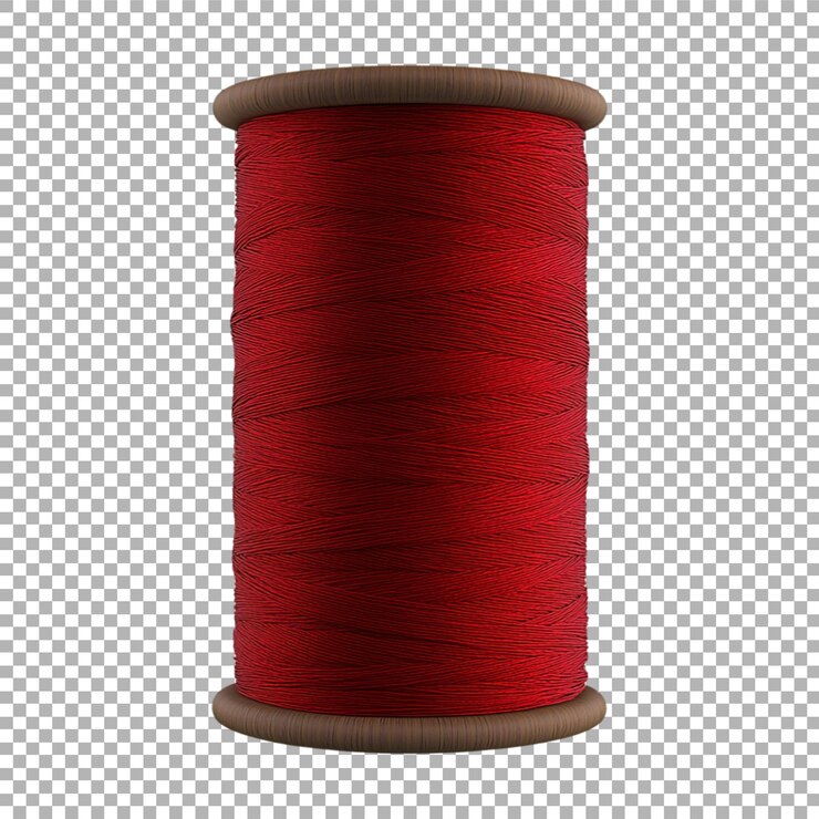 PSD imagen transparente o png de la bobina de hilo rojo