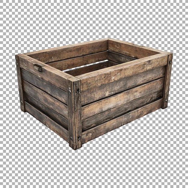 Imagen transparente o PNG de una caja de madera rústica