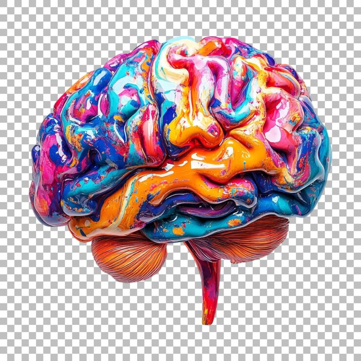 PSD imagen transparente o png del cerebro humano de colores