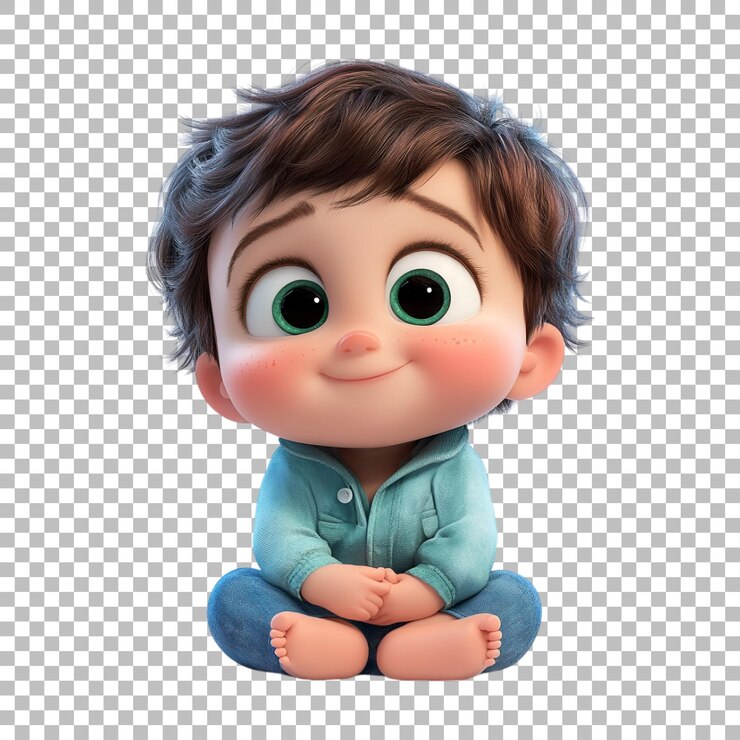 PSD imagen transparente o png de dibujos animados de bebés lindos