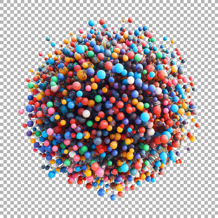 PSD imagen transparente o png de una esfera de bolas de colores