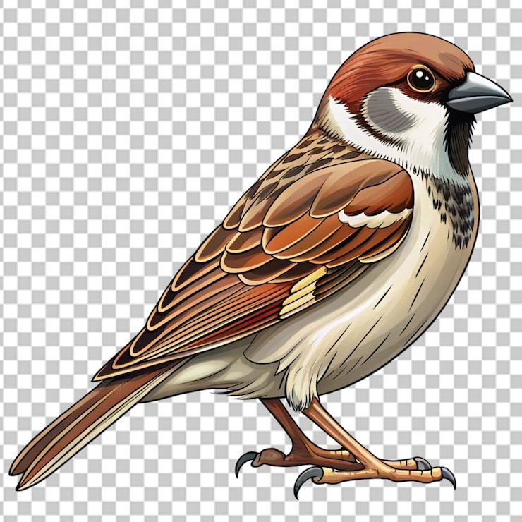 PSD imagen transparente o png del gorrión de la casa