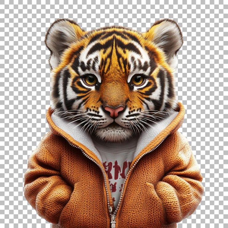 PSD imagen transparente o png de un león con ropa de invierno