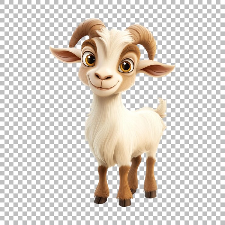 PSD imagen transparente o png de una linda caricatura de cabra para el eid al adha
