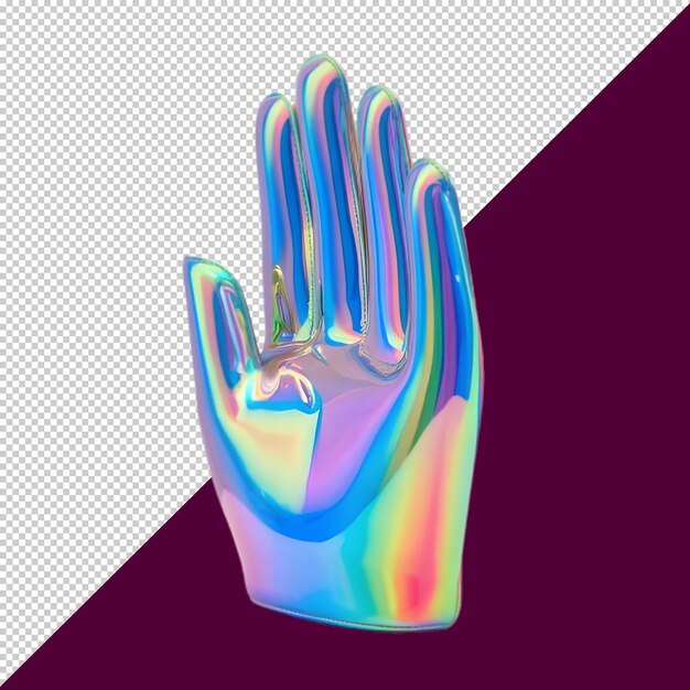 Imagen transparente o PNG de una mano con una mano de color arco iris