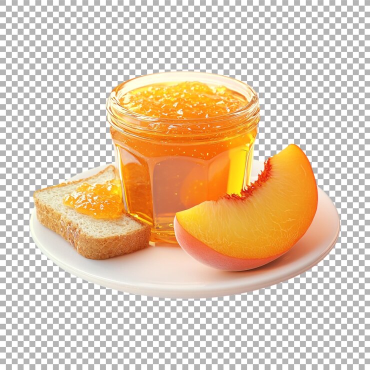 PSD imagen transparente o png de mermelada de melocotón y tostadas