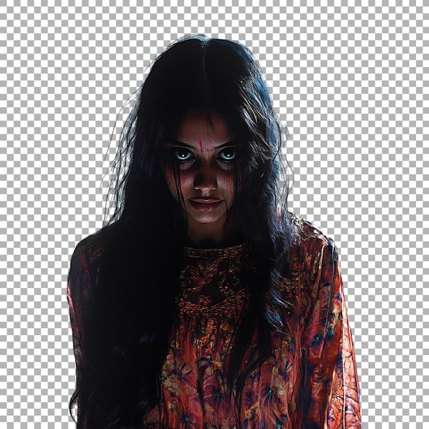 Imagen transparente o PNG de una mujer de terror en estado de ánimo de terror