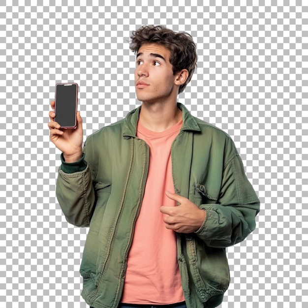 Imagen transparente o PNG de un niño usando un teléfono inteligente