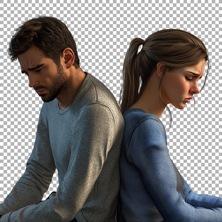 PSD imagen transparente o png de una pareja triste