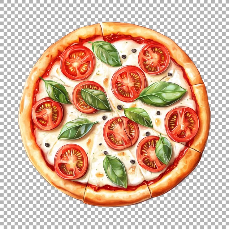 PSD imagen transparente o png de la pizza margherita