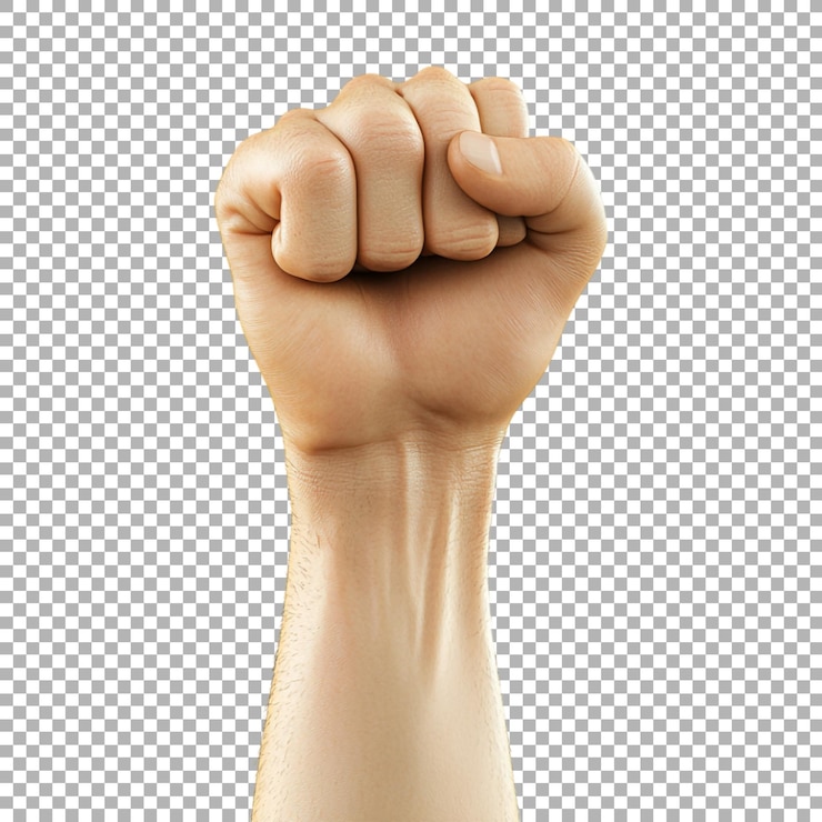 PSD imagen transparente o png del puño levantado