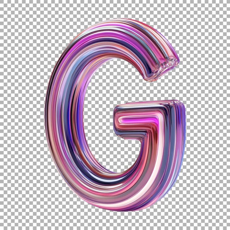 PSD imagen transparente o png de representación 3d de un alfabeto g hecho a partir de líneas retro