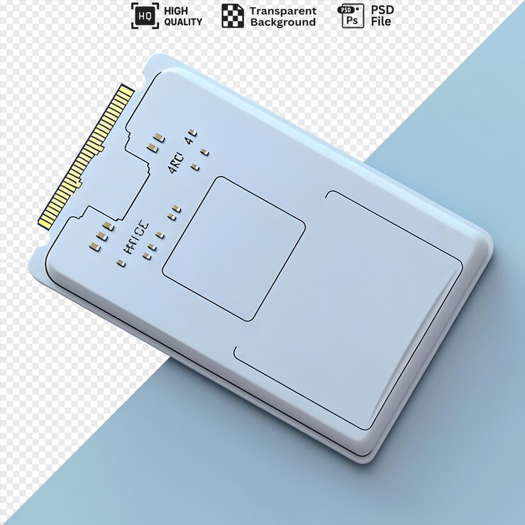 PSD una imagen transparente de una placa de circuitos blanca con conectores de oro no es un activo libre