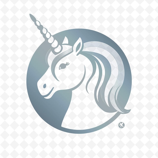 PSD una imagen de un unicornio con un logotipo en él