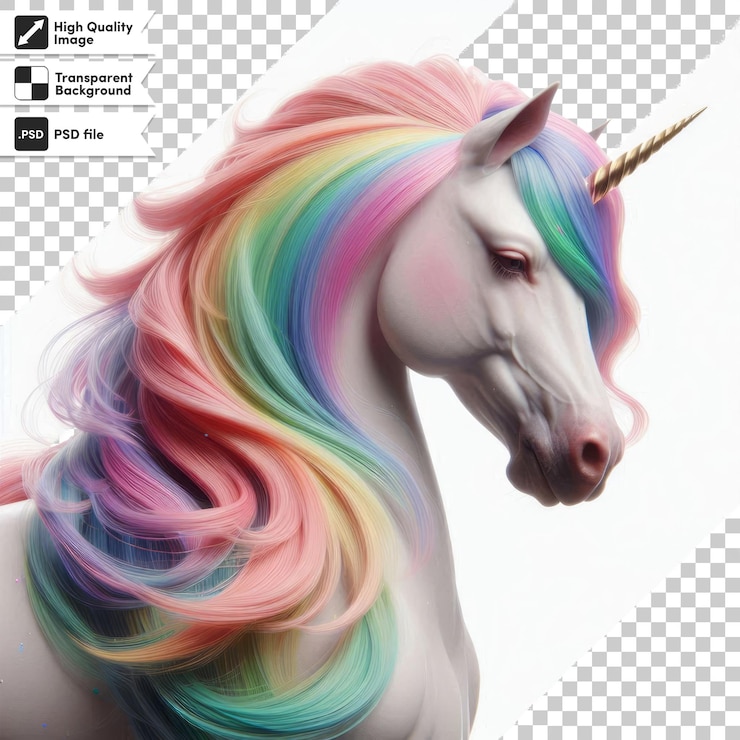 PSD una imagen de un unicornio con la palabra unicornio en él