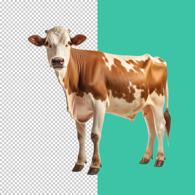 PSD imagen de vaca con cuernos en png de fondo transparente.