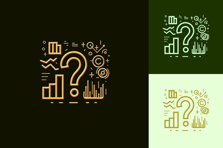 PSD una imagen verde y amarilla de un gráfico con las palabras signo de interrogación