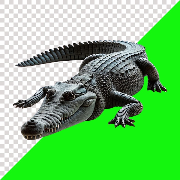 PSD imagen de la vida silvestre aislada del cocodrilo
