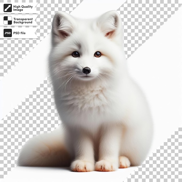 PSD una imagen de un zorro blanco con una nariz negra y una nariz blanca
