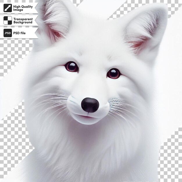 PSD una imagen de un zorro blanco con una nariz negra y una nariz negro