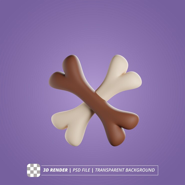 PSD imágenes aisladas de rendimiento 3d de huesos