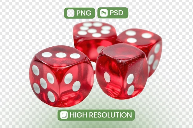 Imágenes de alta resolución de cubos translúcidos con puntos blancos perfectos para el diseño de juegos y la generación de números aleatorios que ilustran la suerte y la probabilidad en los juegos de suerte