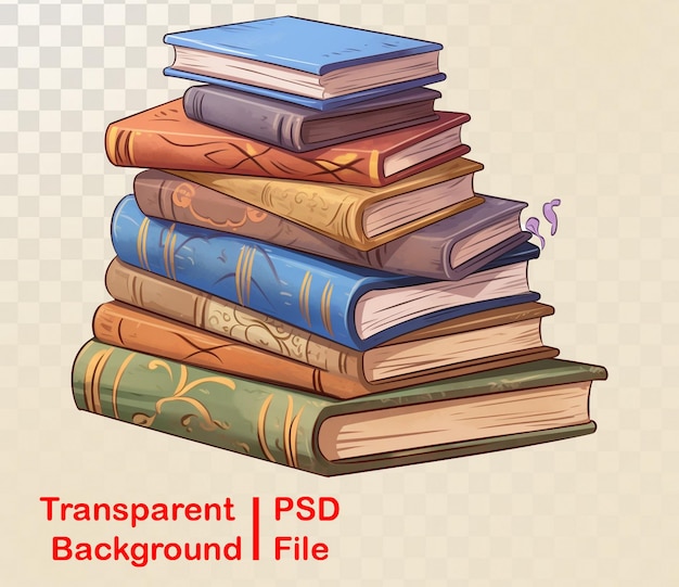 PSD imágenes de libros transparentes de calidad hd.