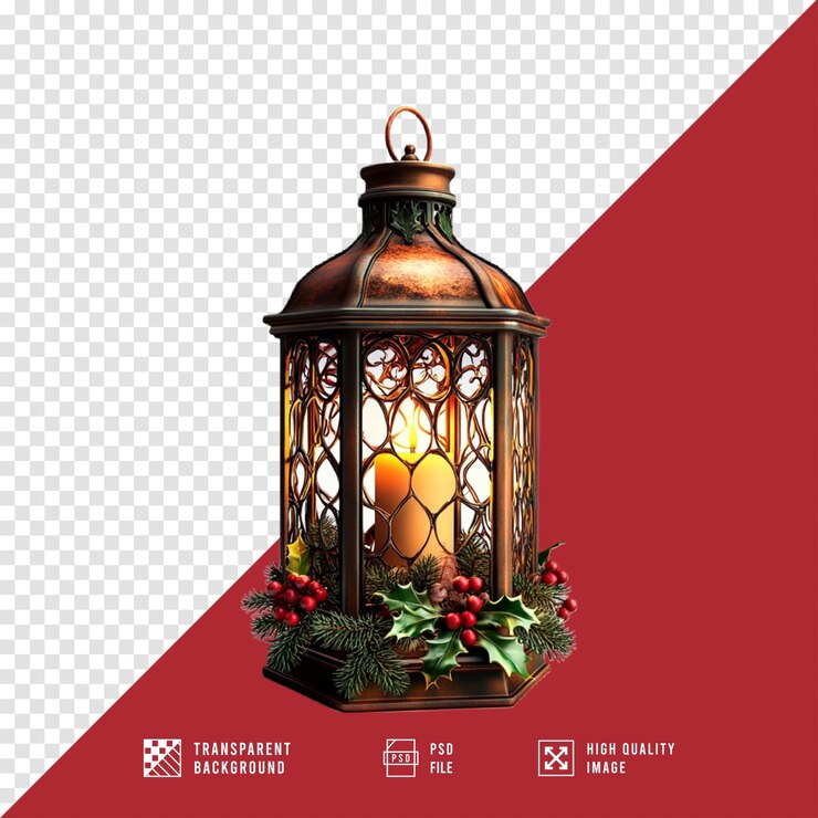 PSD imágenes de linternas de navidad sin fondo calidad hd