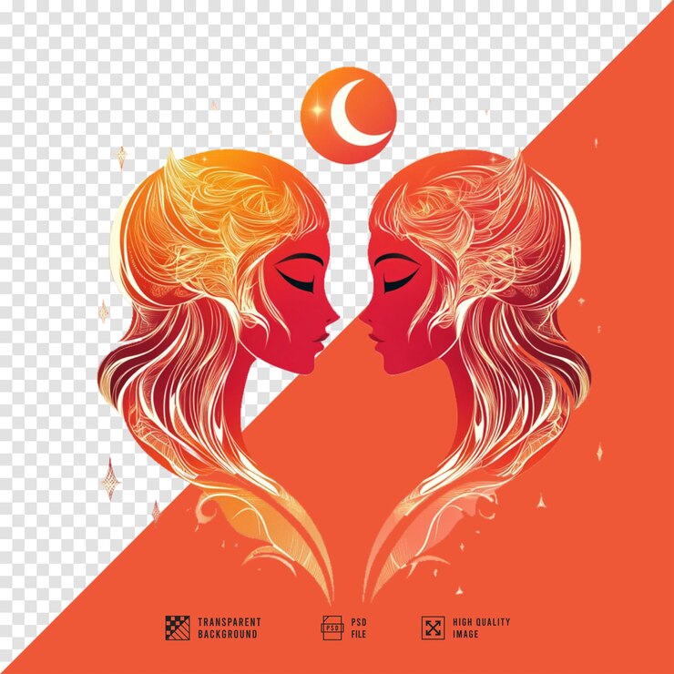 PSD imágenes místicas de la luna y el sol sin fondo de calidad hd