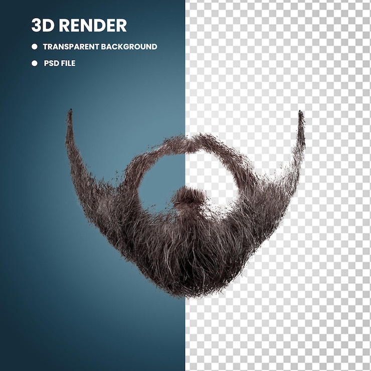 PSD imágenes png versátiles de barba de alta calidad estilos de barba transparentes para diseño gráfico de arte digital