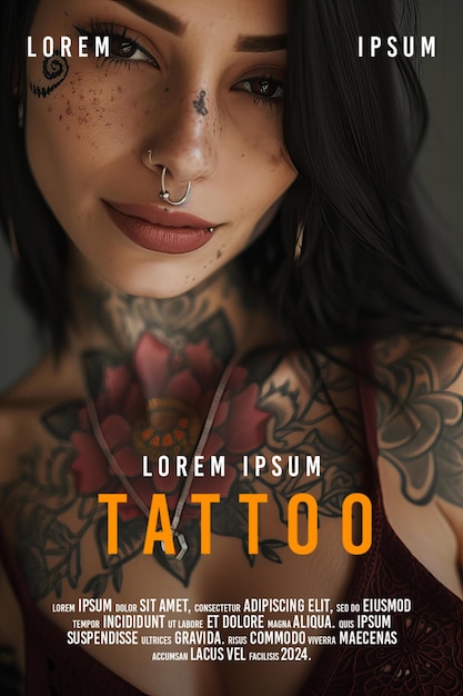 PSD imágenes de retratos de chicas tatuadas