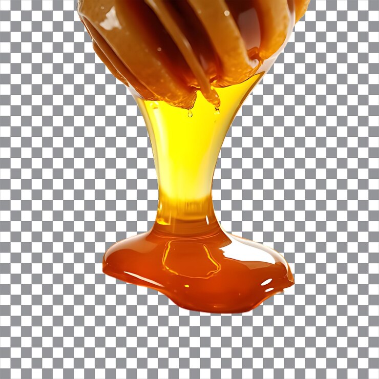 PSD imagens de alta resolução de um favo de mel dourado com fundo transparente