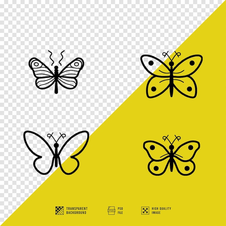 PSD imagens de clip art de borboleta sem fundo de qualidade hd