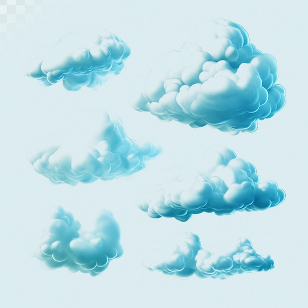 PSD imagens de nuvens brancas transparentes de qualidade hd