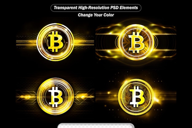 Imagens do logotipo bitcoinbtc em um conjunto de fundo digital