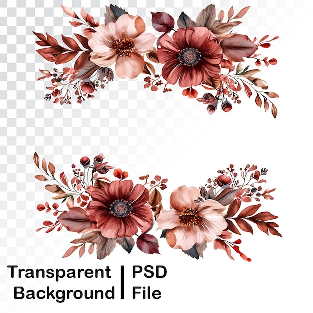 PSD imagens florais transparentes de qualidade hd.